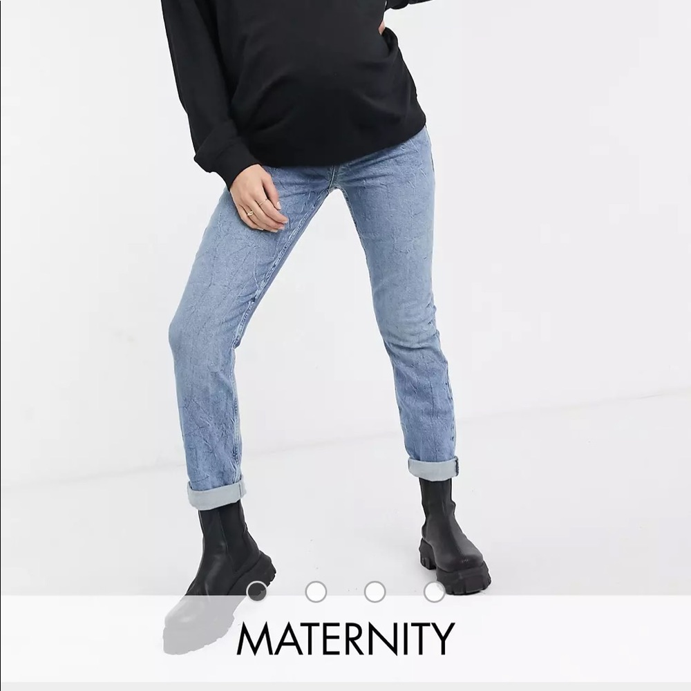NWOT Maternity Jeans Full panel belly light blue
